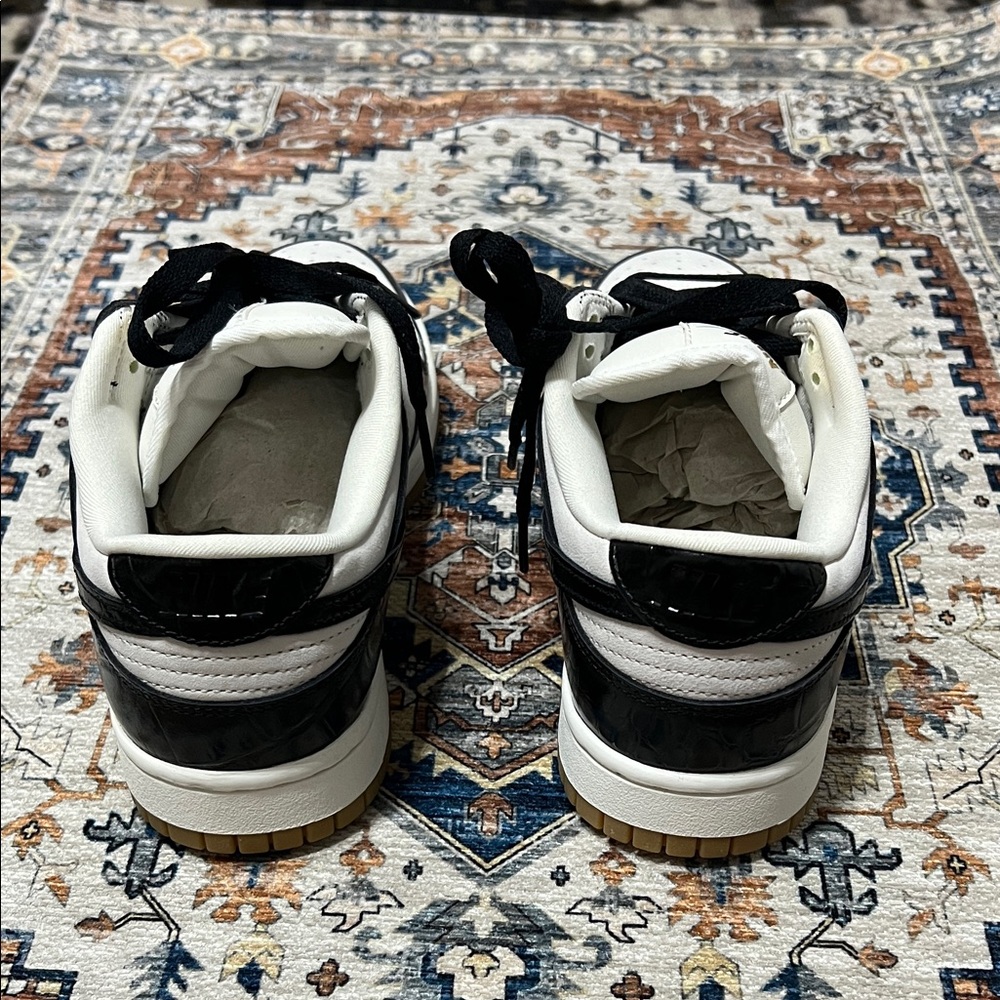 Nike Black and White Dunk Low LX Women’s Sneakers - Picture 6 of 8